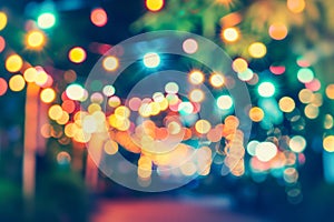 Vibrant Evening Lights Captured in Defocused Urban Setting