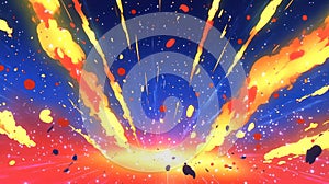 A vibrant explosion of colors and particles, depicting dynamic energy and movement