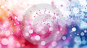 A vibrant explosion of confetti is set against a white background in an abstract flat design