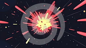 A vibrant explosion in space, depicting dynamic motion and energy