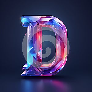 Crystallized Letter D: A Colorful and Geometric Design