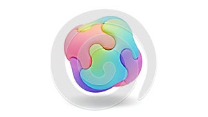 Abstract Colorful Puzzle Sphere