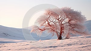 Vibrant Fantasy Landscape: Tree With Frost In 8k Resolution