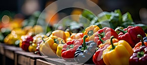 Vibrant farmer s market with bountiful produce, artisanal goods, and colorful sun umbrellas