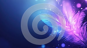 Vibrant feathers glow against a dreamy, ethereal background, AI