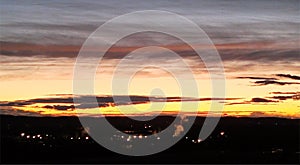 Vibrant February sunset over Emmett, Idaho