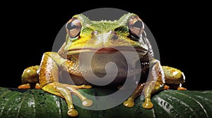 Vibrant Film Photo Of A Tropical Treefrog On A Pig