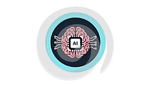 Artificial Intelligence Brain Processor Concept Icon