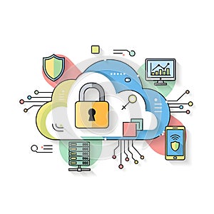 Cloud Security and Data Protection Concept