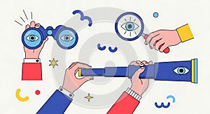 Vision, Observation, and Discovery Tools Illustration