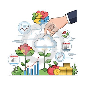 Cloud Computing and Business Growth Concept