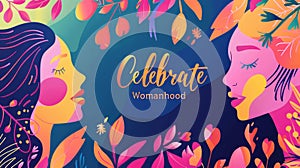 Vibrant Floral Celebrate Womanhood Illustration