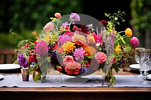 a vibrant floral centrepiece