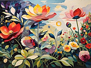 Vibrant Floral Gardens: A Collection of Stunning Watercolor Paintings.