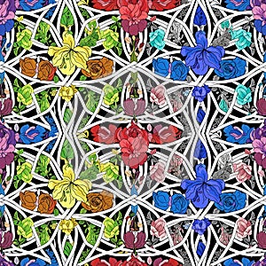 Vibrant Floral Interlacement Pattern