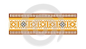 Vibrant Folk Geometric Horizontal Border Pattern for Textiles, vector design Generative AI