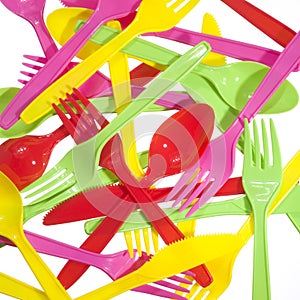 Vibrant forks, kives, spoons