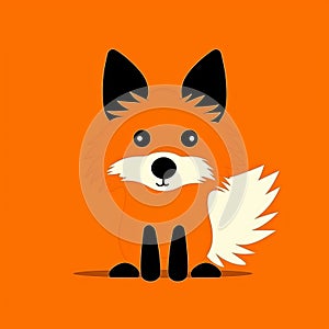 Vibrant Fox Illustration On Orange Background