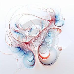 Vibrant Fractal Tree Artwork On White Background Canvas photo