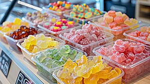 Vibrant freeze dried fruity candies crunchy gummies in fun shapes with tangy fruit infusions photo
