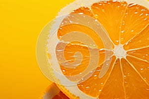 Vibrant freshness juicy fruit showcased on orange yellow background, copy