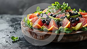 Vibrant fruit platter arrangement