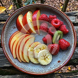 Vibrant Fruit Platter Arrangement. Generative ai