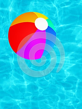 A Vibrant Fun Colored Floating Beach Ball.