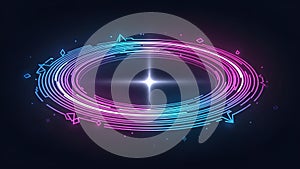 Abstract Digital Portal with Glowing Energy