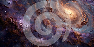 A Vibrant Galaxy with Swirling Nebulae and Stars for Space Exploration, Astronomy, and Cosmic Art Projects photo
