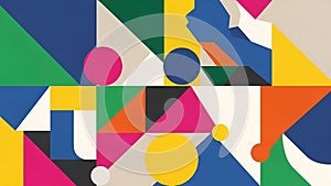 Vibrant Geometric Abstract Pattern with Circles and Triangles