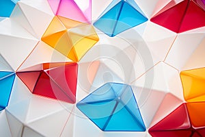 Vibrant Geometric Abstraction: Colorful Shapes on White