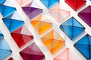 Vibrant Geometric Abstraction: Colorful Shapes on White