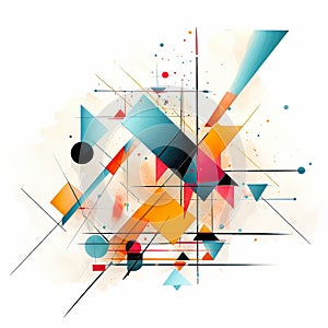 Vibrant Geometric Abstraction: Dynamic Shapes & Lines photo