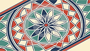 Vibrant Geometric Circular Pattern, Modern Abstract Tile Design Vector, vector design Generative AI