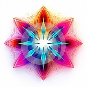 Vibrant Geometric Flower: Abstract Design With Cosmic Symbolism