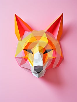 Vibrant Geometric Fox Head photo