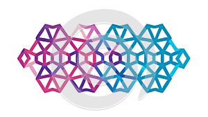 Vibrant Geometric Hexagon Pattern with Gradient Colors, vector design Generative AI