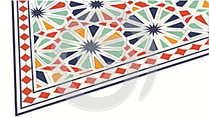 Vibrant Geometric Moroccan Tile Pattern, vector design Generative AI