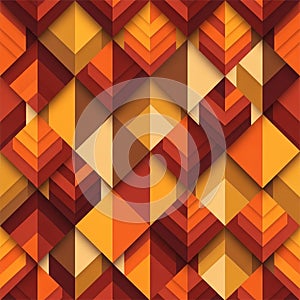 A vibrant geometric pattern featuring layered,