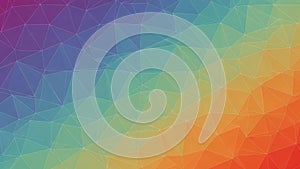 A vibrant geometric pattern featuring a low-poly design with triangular shapes