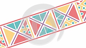 Vibrant Geometric Patterned Border, vector design Generative AI