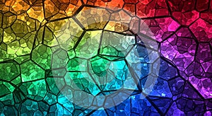 Geometric Rainbow Pattern Abstract Background with Vibrant Cellular Texture