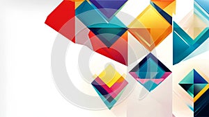 Vibrant geometric shapes in a colorful abstraction showcasing dynamic patterns photo