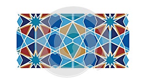 Vibrant Geometric Star Mosaic Pattern, vector design Generative AI