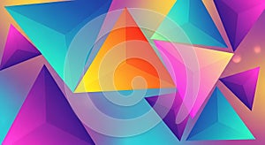 Vibrant Geometric Triangles Abstract Background