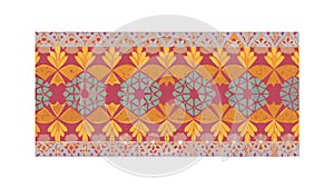 Vibrant Geometric Tribal Pattern with Repeating Abstract Elements, vector design Generative AI