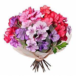 Vibrant Geranium Bouquet: Contemporary Candy-coated Floral Gift photo