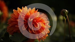 Vibrant gerbera daisy blossom in formal garden, selective focus foreground generated by AI