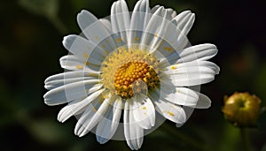 Vibrant gerbera daisy blossoms in uncultivated meadow, surrounded by chamomile generated by AI